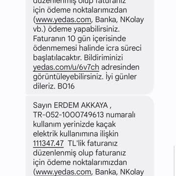 YEDAŞ'ın Yaptığı Yanlışlık Bana 186 Bin Tl Ceza Göndermiş