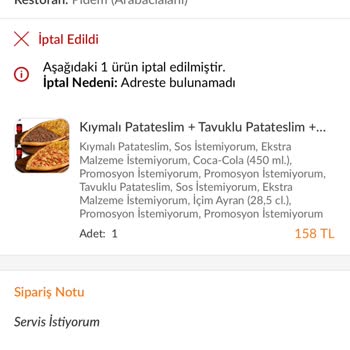Trendyol GO Ücret İadesi