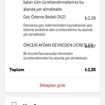 Vodafone Kabarık Faturalar