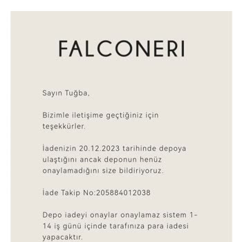 Falconeri 11 Gün Bekleyen İade Onayı Ve Geciken Ücret İadesi