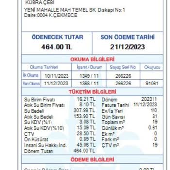 İSKİ Faturalama Atık Su Bedeli Yansıtması
