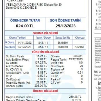 İSKİ Faturalama Atık Su Bedeli Yansıtması