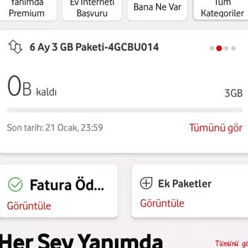 Vodafone 25 GB Net Paketimden Önce 3 GB Ek Neti Bitirip Aşım Ücreti Ödüyorum
