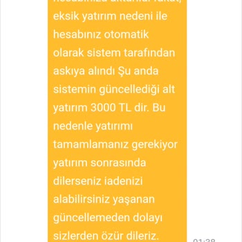 BahseGel Yatırım Güncellemesi Mağduriyeti