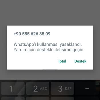 WhatsApp Yasaklanmış Sebepsiz