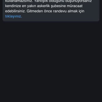 E-Devlet (Turkiye.gov.tr) Askerlikle Yükümlü Olmadığınız İçin Bu Hizmeti Kullanamıyorsunuz Hata