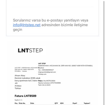 LNT Step Yanlış Ürün Ve İade Sorunu