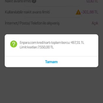 Enpara Kredi Kartı Limit Kısıtı