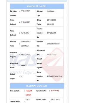 Aras Kargo Teslim Edilmeyen Ürün Teslim Edildi Gözüküyor