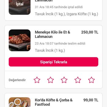 Yemeksepeti Son Anda İptal Bilgisi Gelen Sipariş