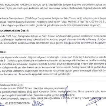 Trendyol Hakem Heyeti Kararını Uygulamıyor.