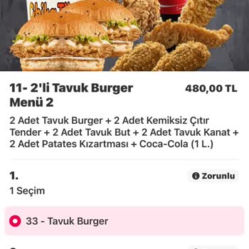 Yemeksepeti Tavuk Burger Menüsünden Eksik Ürün!