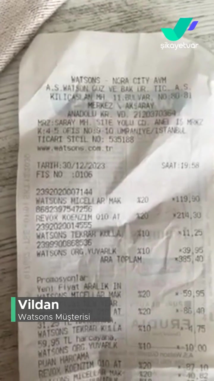 Watsons Benden Fazla Para Aldı videonun kapak resmi