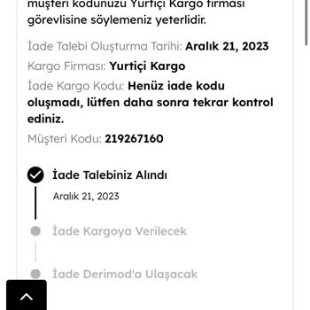 Derimod İade Talebi Hakkında