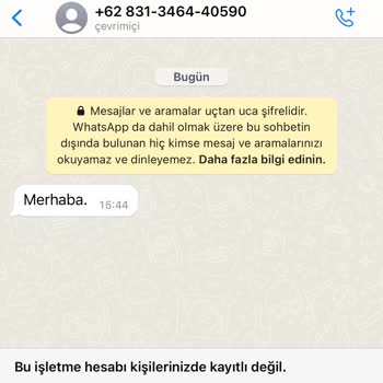 WhatsApp Bilinmeyen Numara Mesajı +62 Mesajı