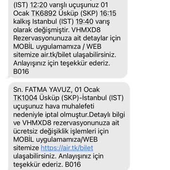THY Şikayet Üsküp Rötar
