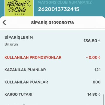 Watsons 2 Aralık Kampanya Sorunu