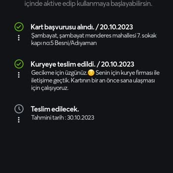 Papara Kartım Çok Uzun Süredir Gelmiyor