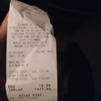 HD İskender Restaurant Restoranda Hijyen Sorunu