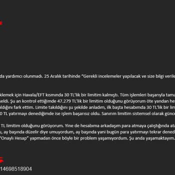 İninal Kart Onaylı Hesap Para Yatıramama Ve İlgisizlik