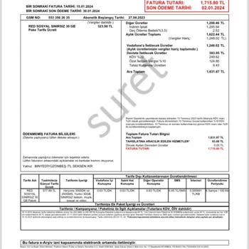 Vodafone Cayma Bedeli Yalan Bilgi Ve Yansıtma