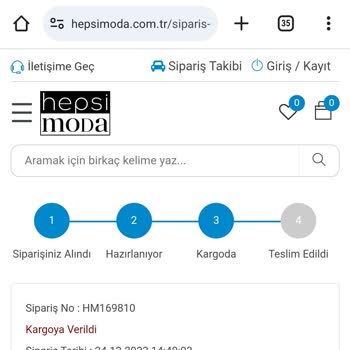 Hepsi Moda Kargom Hala Elime Ulaşmadı