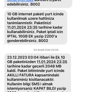 Turkcell Pişmanlıktır Ek Paketler