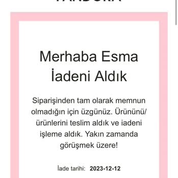 Pandora Mücevher Pandora İade Ettiğimiz Ürünün İadesini Gerçekleştirmiyor