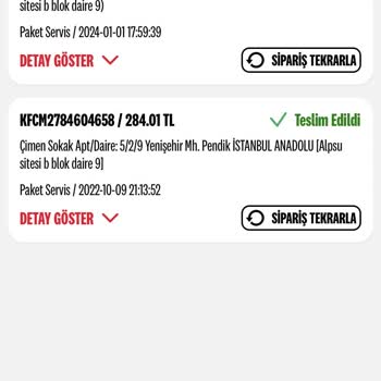 KFC Siparişimi Teslim Etmedi