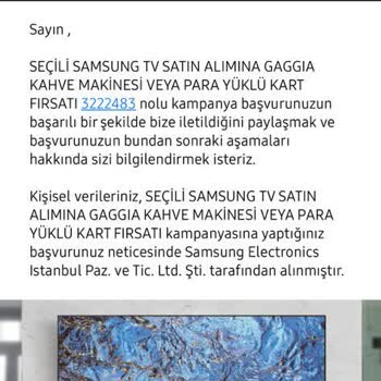 Samsung Televizyon Kahve Makinesi Kampanyası