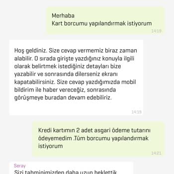 Enpara Kart Yapılandırmayı Kabul Etmiyor