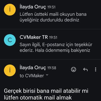 CV Maker Üyeliğim İptal Edildiği Halde Ödeme Talep Ediyor