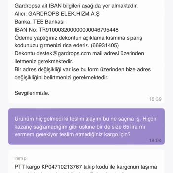 Gardrops İadesini Kabul Ettiğim Ürün Elime Ulaşmıyor