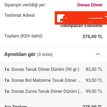Donas Dürüm İçerisinden Büyük Büyük Deriler Çıkıyor