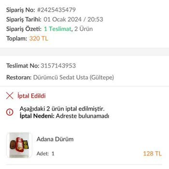 Trendyol Yemek Trendyol Tarafından Siparişim Teslim Edilmedi Ve Zararım Karşılanmadı