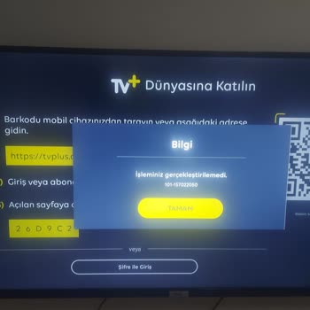 TV+ İşleminiz Gerçekleştirilemedi 101-157022050 Hatası