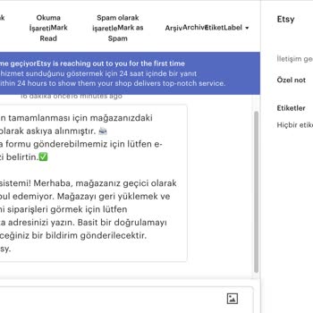 Etsy.com Etsy Mağaza Açılışı Ve Mesaj Karmaşası