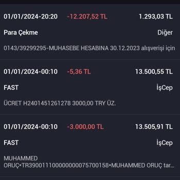 İş Bankası Muhasebe Hesabına İzinsiz Para Transferi.
