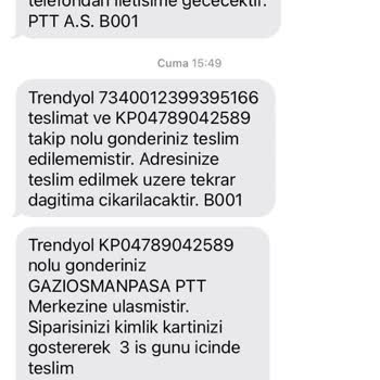 PTT Kargo Gaziosmanpaşa Adrese Gelmeden Adreste Yok Diyor!