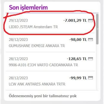 Enpara Kredi Kartımdan İzinsiz Ve 3D Şifresiz Yapılan Harcama