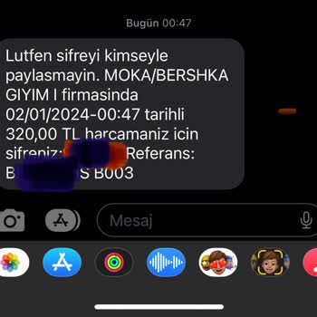 Bershka Moka Bershka Kartımdam Şüpheli Alışveriş Uyarısı Geliyor.