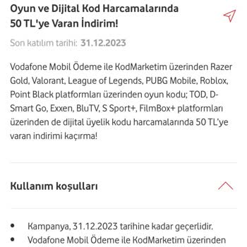 Vodafone Her Şey Yanımda Alışveriş İndirimleri Yansıtılmadı!