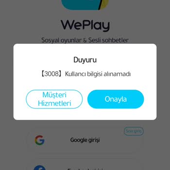 Weplay 3008 Kullanıcı Bilgileri Alınamadı!
