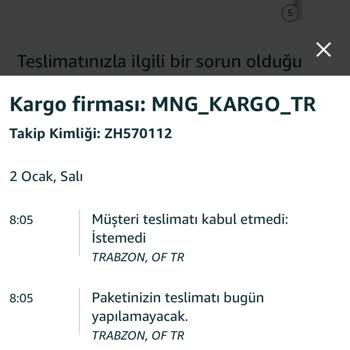 MNG Eve Getirmeden İade Ediyor Kargomu