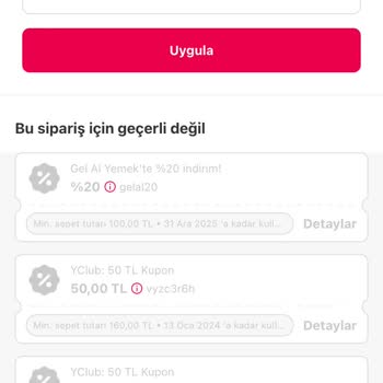 Yemeksepeti Kupon Kullanım Sorunu