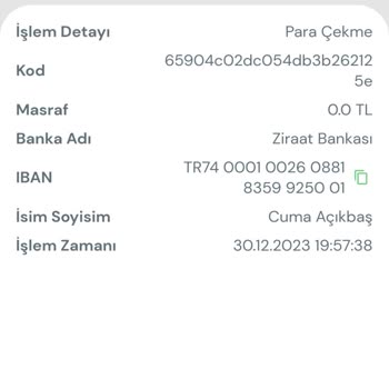 Sanalira Param Hesabıma Geçmedi