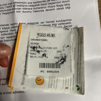Pegasus Havayolları Hasarlı Bagaj Problemi