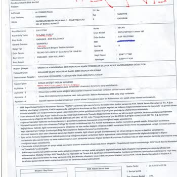 Tecno Mobile Telefon Değişim Talebi