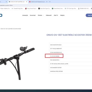 Onvo 007 Scoter Batarya Ve Teker Sorunu