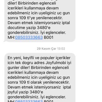 JoyfulMobi Yüksek Fatura Geldi